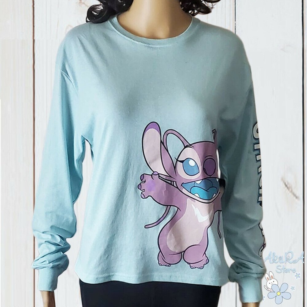 NWT STITCH & ANGEL WOMENS BLUE LONG SLEEVE T-SHIRT